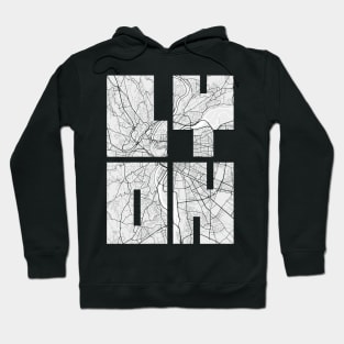 Lyon, France City Map Typography - Light Hoodie